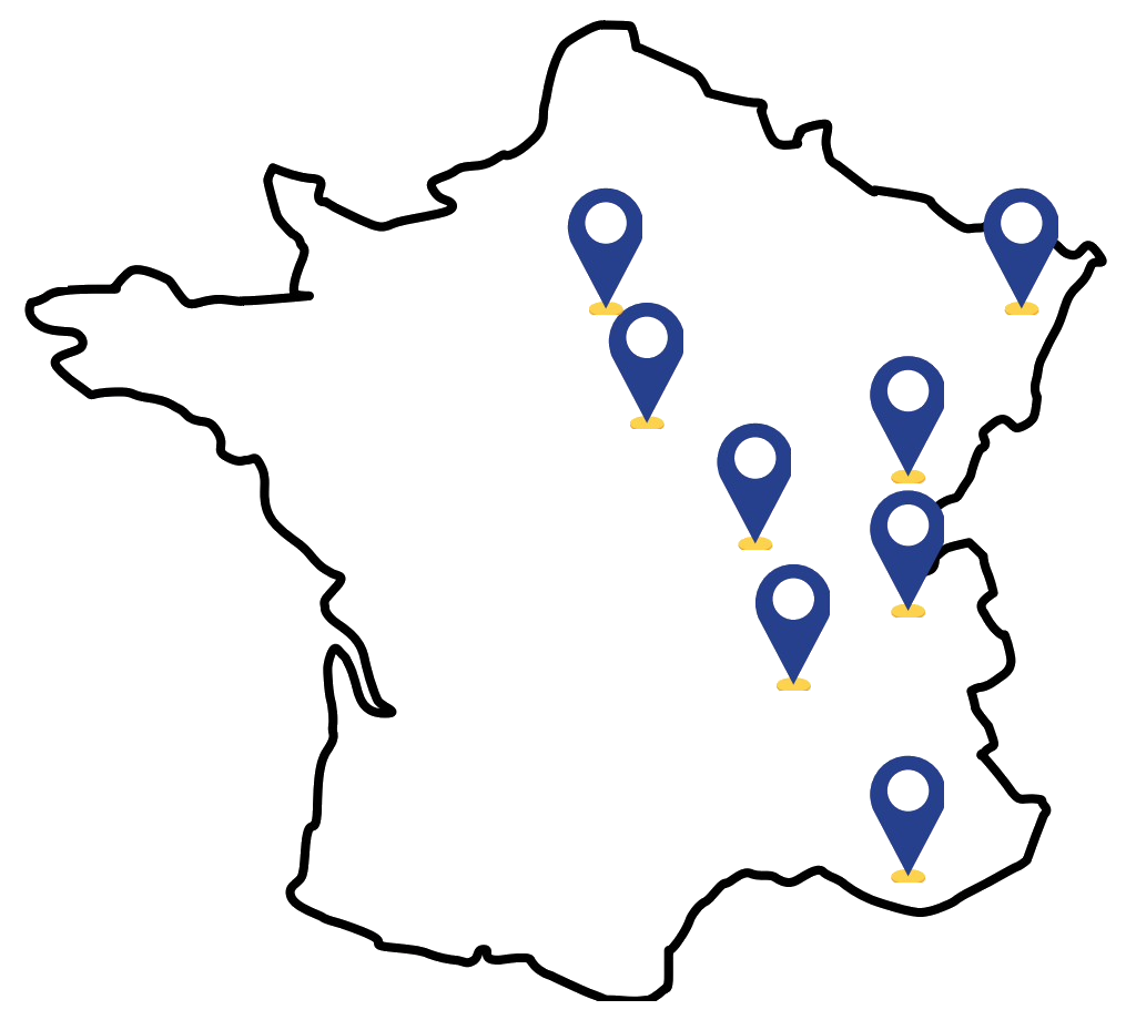 Carte de France des 8 agences Epsilog